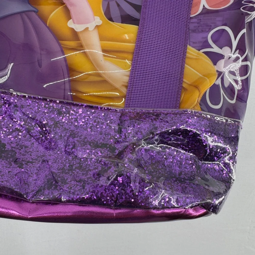 Vintage Disney Store Rapunzel Purple Glitter Swim Tote & Princess Reusable Bag
